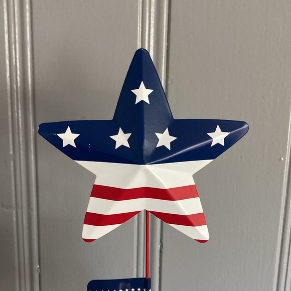 NWT- Set of 5- Welcome Gnomes & 3 Patriotic Stars 🇺🇸 Metal Yard Stakes - Picture 15 of 17